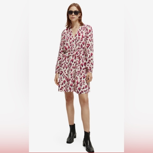 Scotch & Soda printed V-neck Mini Dress size 12 - Picture 2 of 15